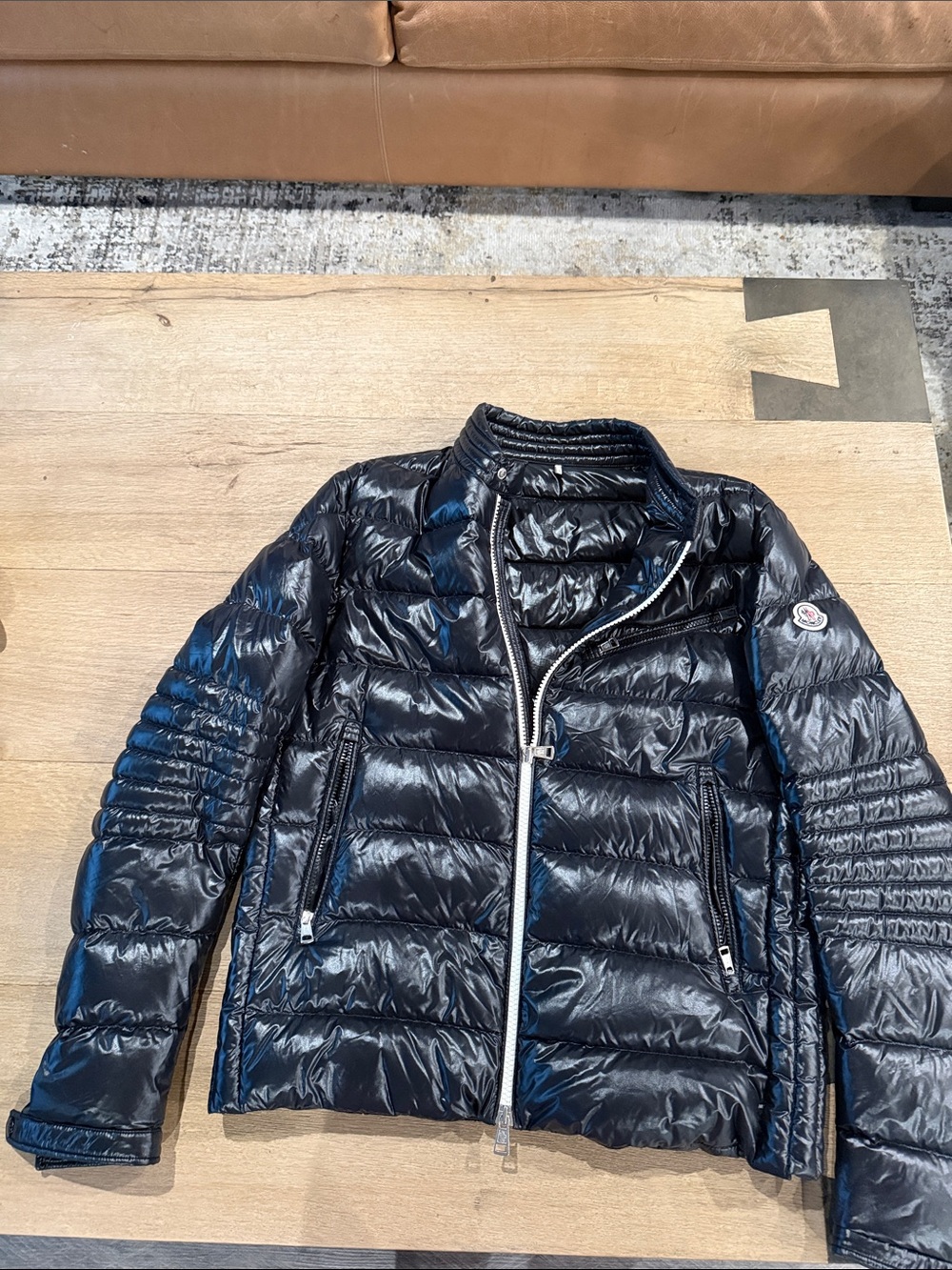 Moncler Men's Glossy Black Quilted Down Puffer Jacket